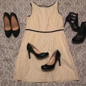 Lauren Ralph Laure Dress Cream/Black - Size 16